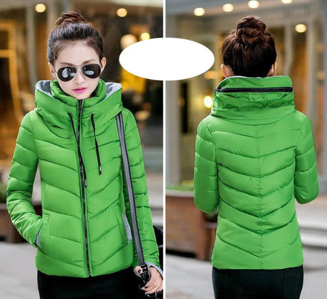 Jacket women Plus Size Womens Parkas Thicken Outerwear solid hooded Coats Short Female Slim Cotton padded basic tops