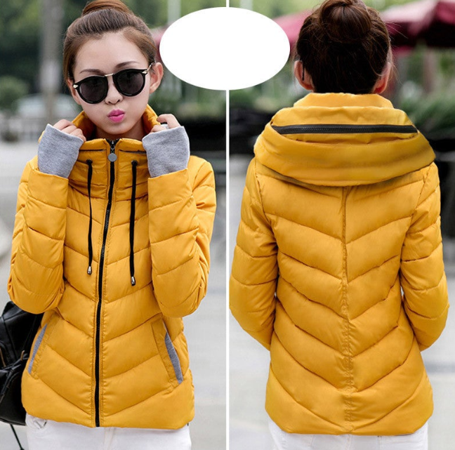 Jacket women Plus Size Womens Parkas Thicken Outerwear solid hooded Coats Short Female Slim Cotton padded basic tops