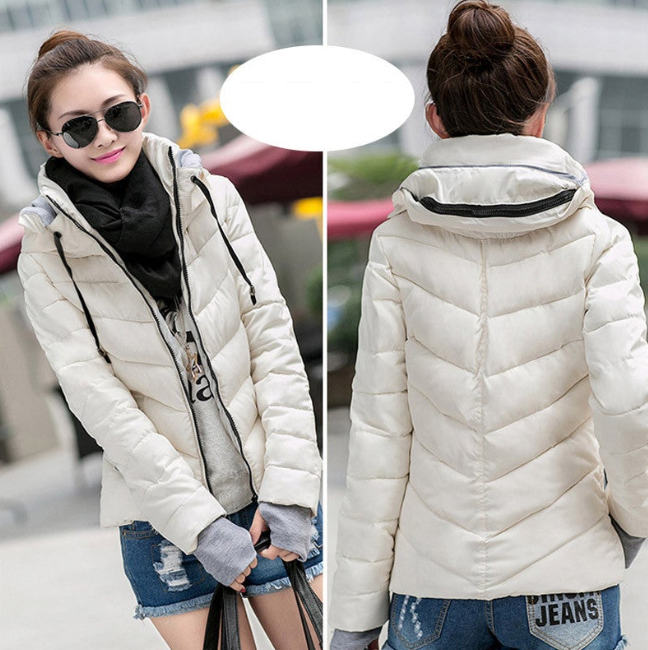 Jacket women Plus Size Womens Parkas Thicken Outerwear solid hooded Coats Short Female Slim Cotton padded basic tops