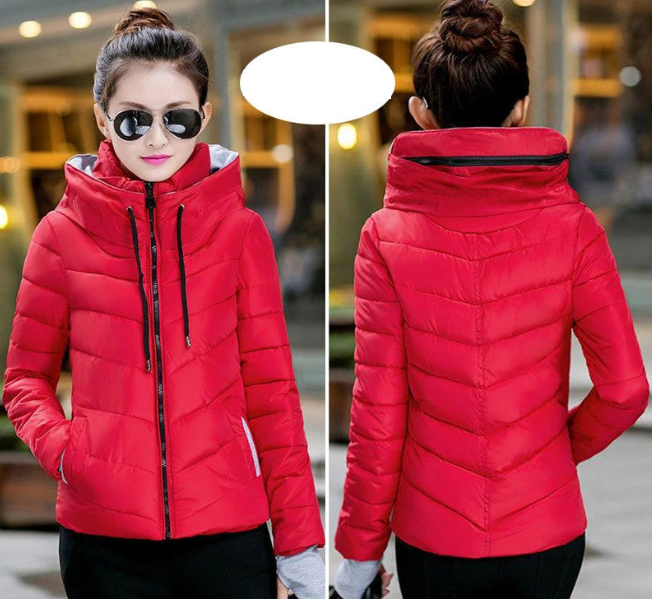 Jacket women Plus Size Womens Parkas Thicken Outerwear solid hooded Coats Short Female Slim Cotton padded basic tops