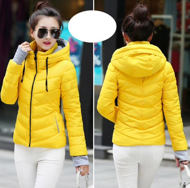 Jacket women Plus Size Womens Parkas Thicken Outerwear solid hooded Coats Short Female Slim Cotton padded basic tops