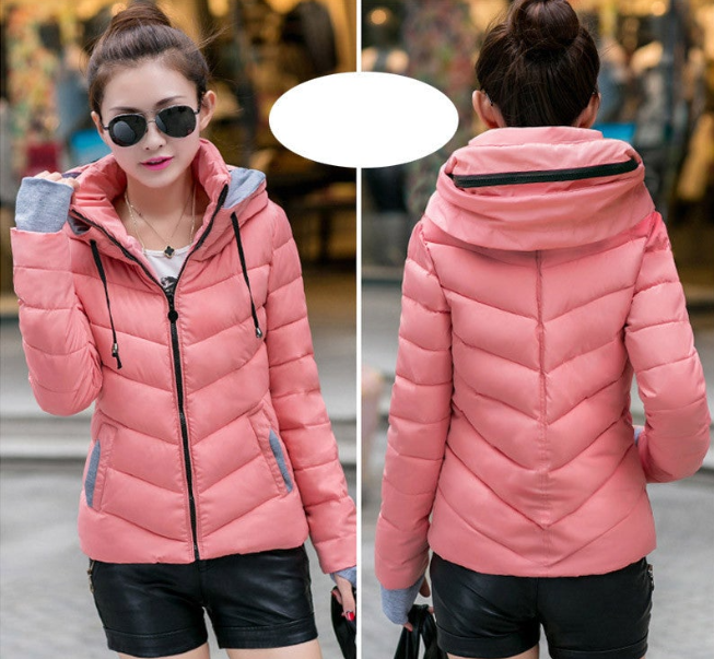 Jacket women Plus Size Womens Parkas Thicken Outerwear solid hooded Coats Short Female Slim Cotton padded basic tops