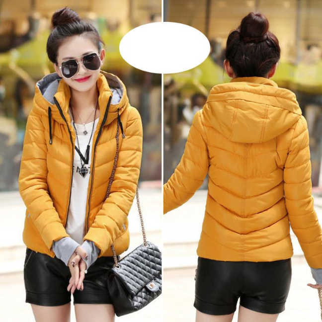 Jacket women Plus Size Womens Parkas Thicken Outerwear solid hooded Coats Short Female Slim Cotton padded basic tops