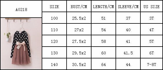 Online discount shop Australia - Kids Toddlers Girls Dresses Polka Dot Bow-Knot Long Sleeve Dress Girl Clothing Party Kids Clothes 3-8Year