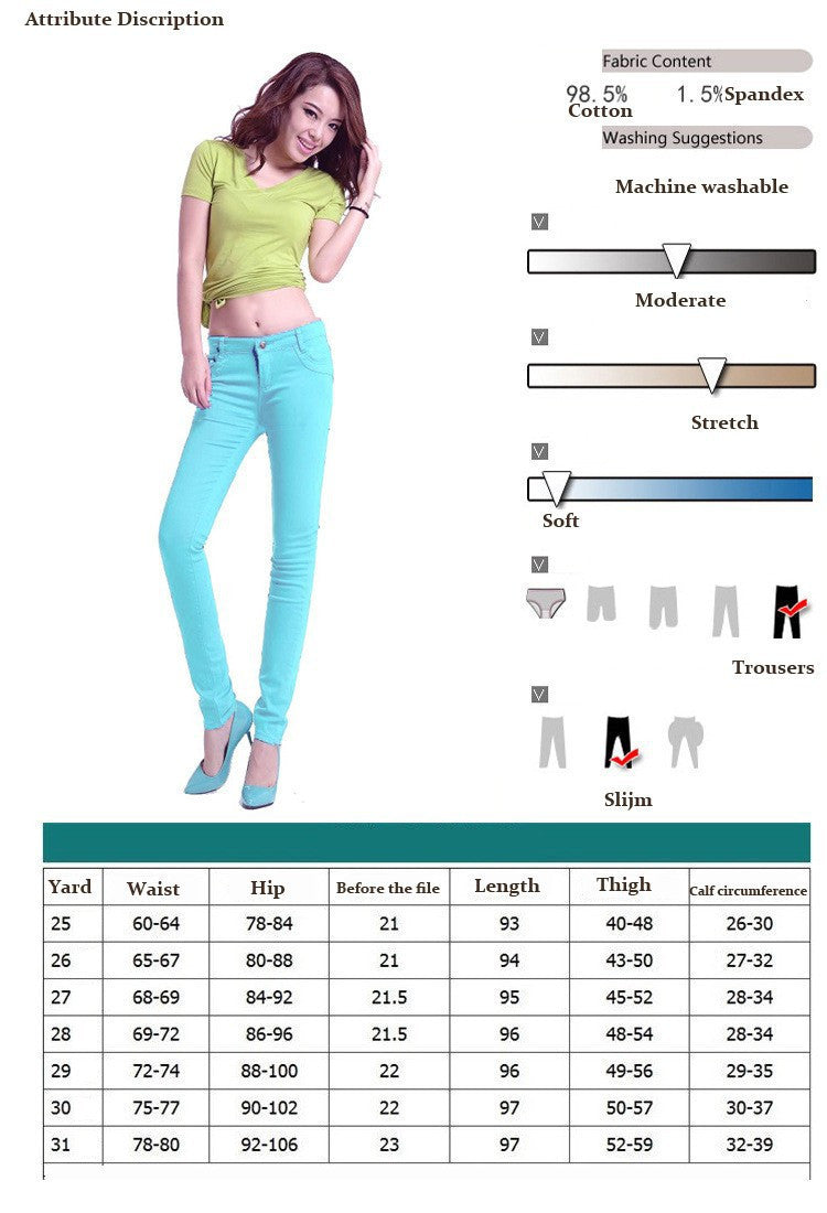 Online discount shop Australia - Jeans Woman Skinny Full Length Pencil Pants Women Denim Jeans 20 Colors FJ02