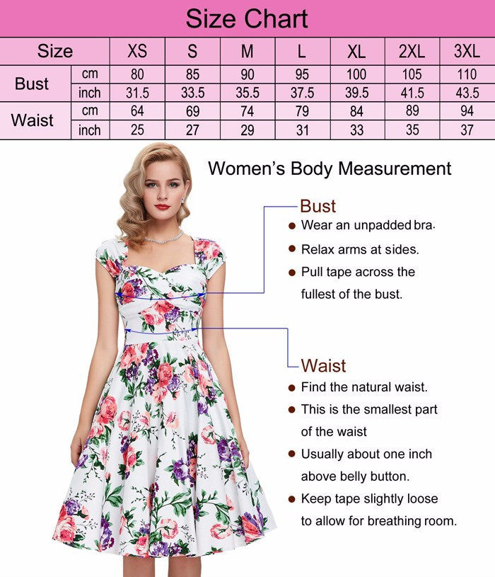 Online discount shop Australia - Audrey Hepburn S-2XL Plus Size Women Floral Print Party Robe Rockabilly 50s Vintage Dresses With Belt D57232