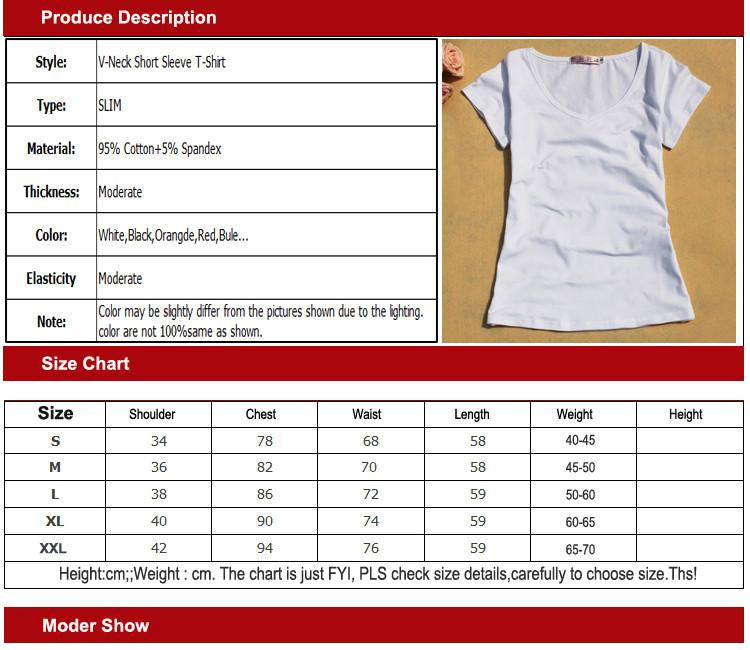 Online discount shop Australia - New Arrival Women's V-neck Short Sleeve Women's T-Shirt Cotton Large Size 8 Colors Slim lady T-shirt plus size B041