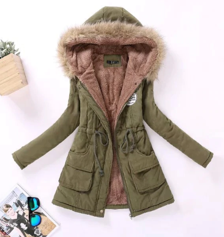 Women Coat Parka Casual Outwear Military Hooded Coat Jacket Women Padded Coats Woman Clothes FZ037