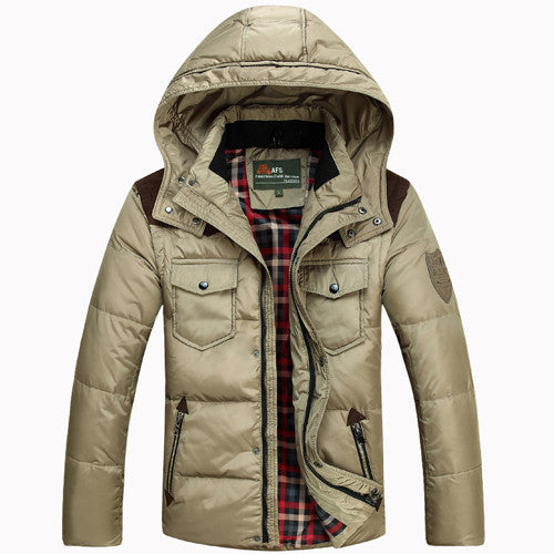 Online discount shop Australia - Men's Down Jacket Solid Colors And Jacket Men Duck Down Hooded Thick Clothing Male Casual Zipper Coats