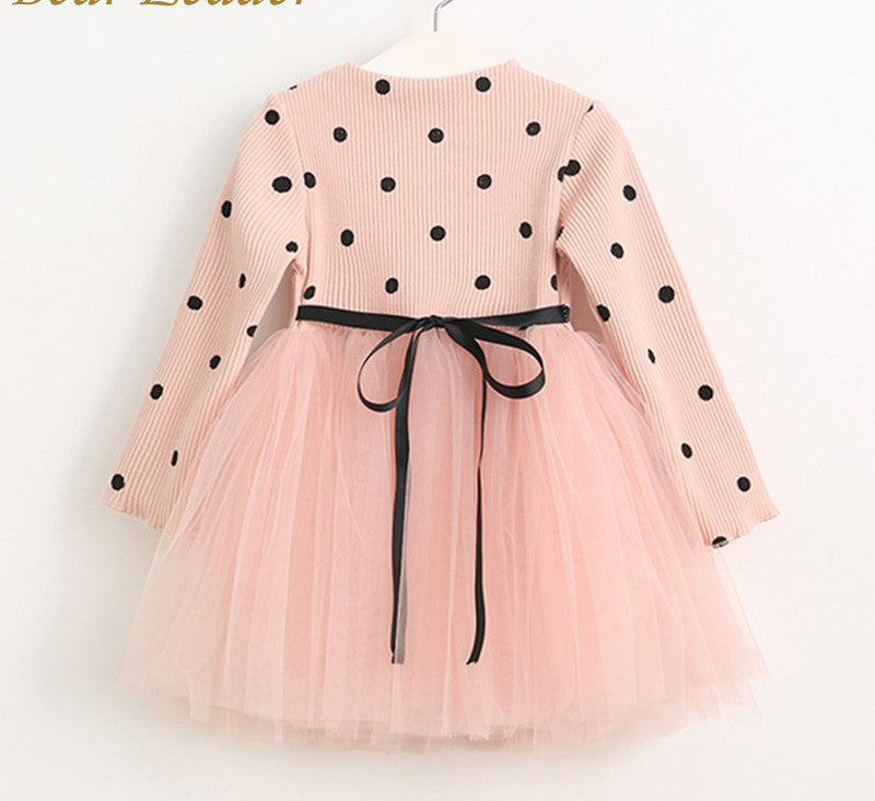 Online discount shop Australia - Girls Dress Casual Girls Dress Children Clothing Ball Gown Dot Print Kids Clothes Girls Dresses Princess Dress