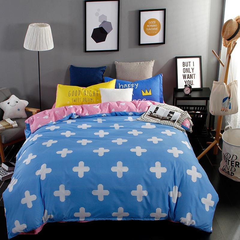 The Nordic style Bedding Set 4pcs Duvet Cover set twin Full queen size bed set printed sheet bed linen bedclothes Pillowcase