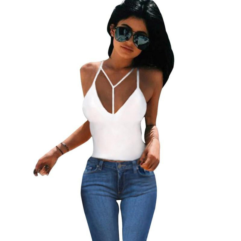 Women Clothes Tops Bandage Cami Tops Tight-fitting V-neck Sleeveless Tanks Crop Top Arrival