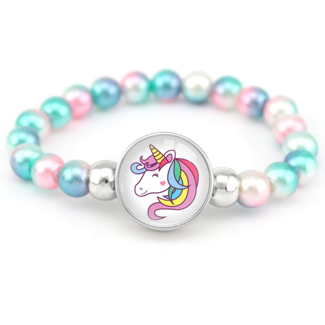 Unicorn Beads Bracelets Mermaid Trendy Jewelry Women Girls Birthday Party Gift Many Styles