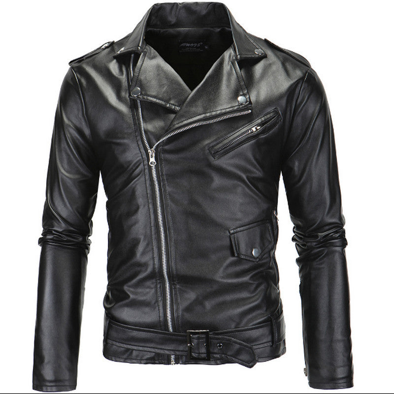 Online discount shop Australia - Men's brand rock leather jacket, motorcycle jacket, men leather clothes Slim mens leather jacket Coats