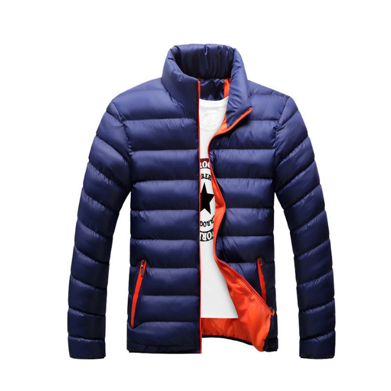 Online discount shop Australia - Mens Jackets And Coats Stand Collar Navy Blue Cotton Jacket Fashion Brand Clothing Coats Jacket Men Large Size 4XL