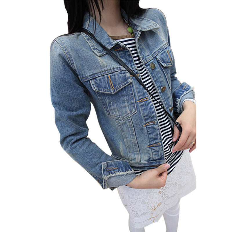 Ladies Denim Jackets Outerwear Jeans Coat Classical Jackets Women Fashion Jeans Coats Rivets Female Jackets