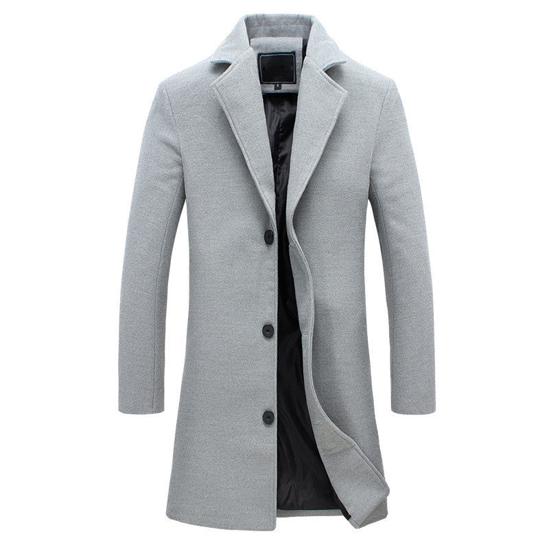 wool long coat men warm black business overcoat mens Stylish woolen jacket praka EU size S-4XL, ZA194