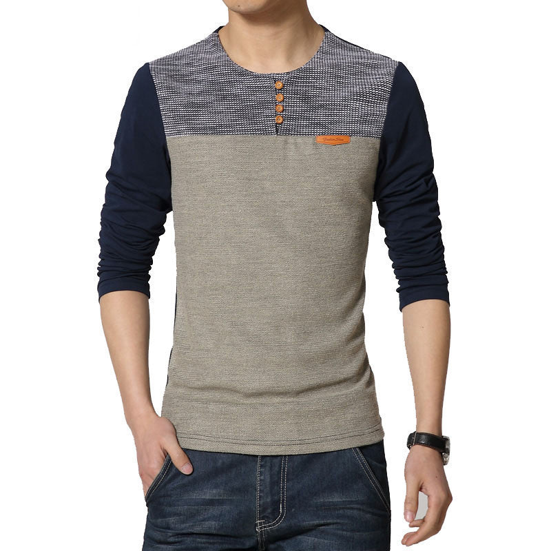 Fashion Brand O-Neck Slim Fit Long Sleeve T Shirt Men Trend Casual Men T-Shirt Korean T Shirts 4XL 5XL