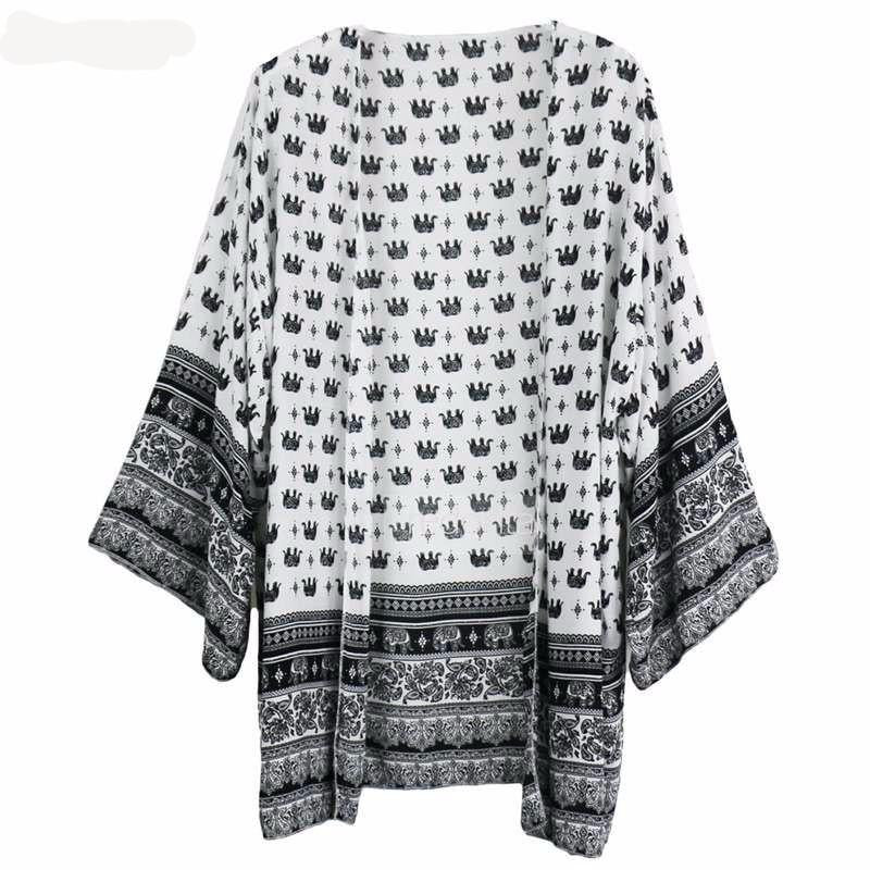 Womens Blouses Casual Vintage Boho Kimono Cardigan Women For Loose Blouse Beach Cover Up