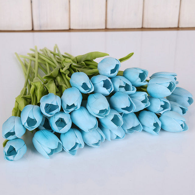 Online discount shop Australia - 31pcs/lot Tulip Artificial Flower PU artificial bouquet Real touch flowers For Home Wedding decorative flowers & wreaths