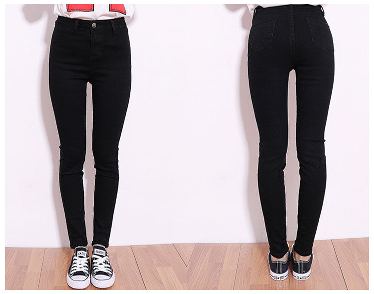 Online discount shop Australia - high Elastic Slim Denim Pencil Jeans Long Women Jeans 7 Sizes Pencil Pants Trousers Skinny high waist jeans Woman
