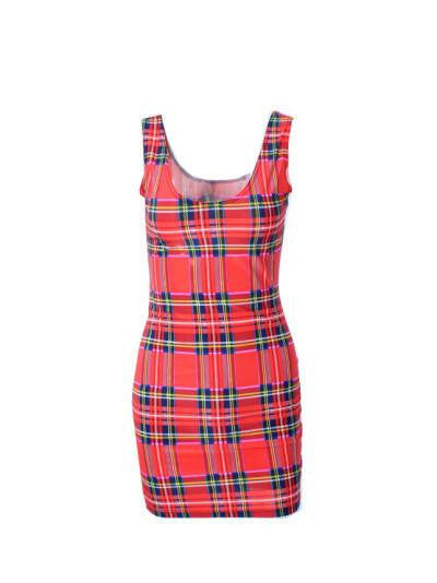 Women casual dress adventure time Tartan Red Neon simpsons print women dress bodycon punk dress