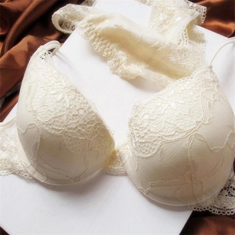 Young woman sexy lingerie lace bra gather adjustable push up bra sets A B C Cup