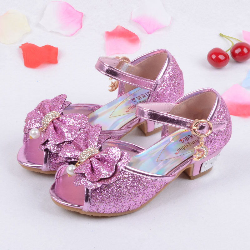 Online discount shop Australia - Children Princess Sandals Kids Girls Wedding Shoes High Heels Dress Shoes Party Shoes For Girls Pink Blue Gold