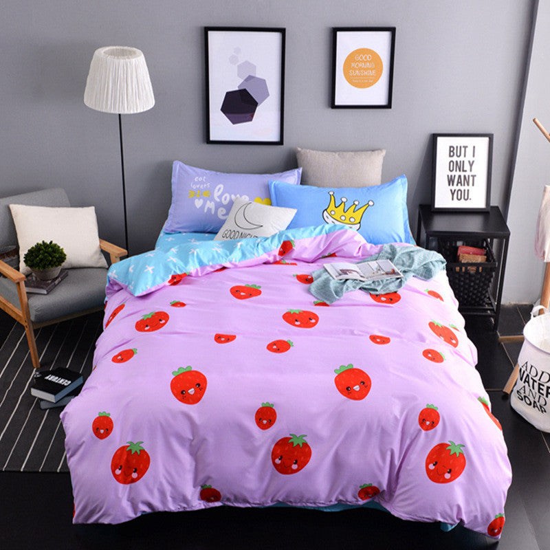 The Nordic style Bedding Set 4pcs Duvet Cover set twin Full queen size bed set printed sheet bed linen bedclothes Pillowcase