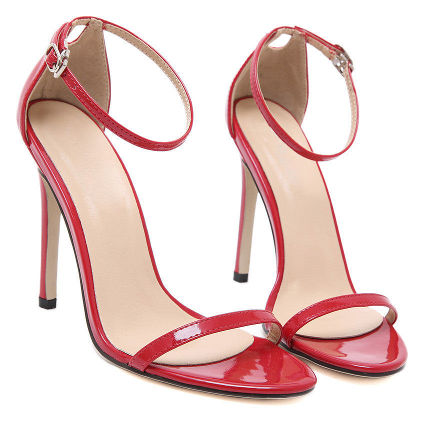 Online discount shop Australia - Fashion Classics Brand name ZA R Peep toe Buckle trap High Heels Sandals Shoes Woman Black White Red Wedding Shoes Factory US10
