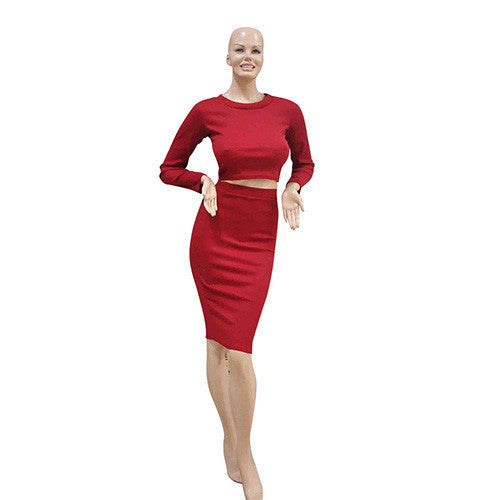 Online discount shop Australia - Colorful Apparel New Autumn Winter 2 Piece Set Women Long sleeve party dresses Sexy bandage dress women dress CA70A