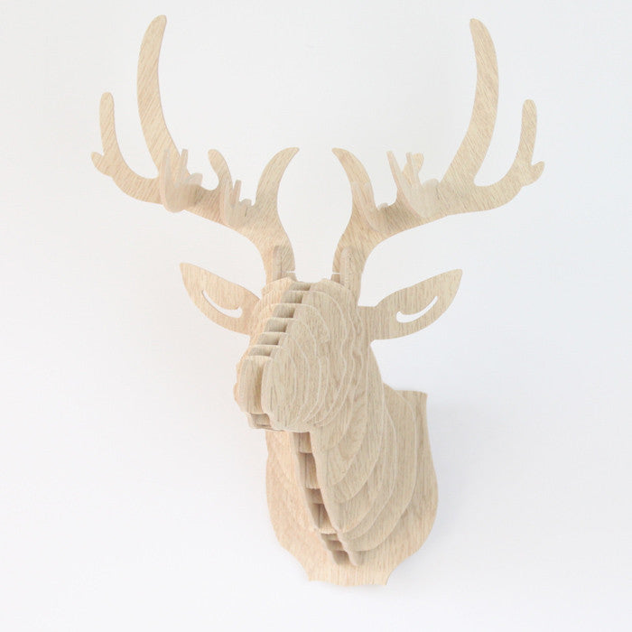 Online discount shop Australia - 3D Puzzle Wooden DIY Model Wall Hanging deer Head elk deer head wood gifts craft Home decoration Animal Wildlife