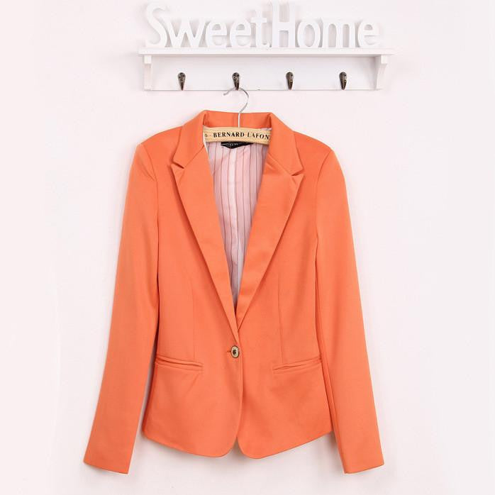 Women Suit Blazer Foldable Brand Jacket Made Of Cotton & Spandex With Lining Vogue Candy Colors Blazers A7995