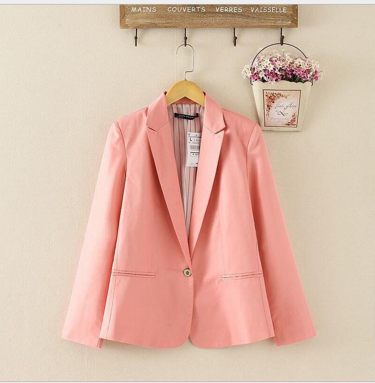 Women Suit Blazer Foldable Brand Jacket Made Of Cotton & Spandex With Lining Vogue Candy Colors Blazers A7995