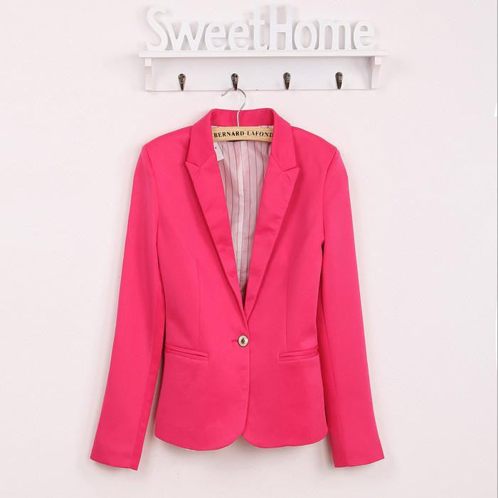 Women Suit Blazer Foldable Brand Jacket Made Of Cotton & Spandex With Lining Vogue Candy Colors Blazers A7995