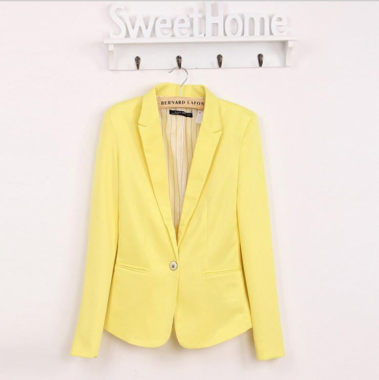 Women Suit Blazer Foldable Brand Jacket Made Of Cotton & Spandex With Lining Vogue Candy Colors Blazers A7995