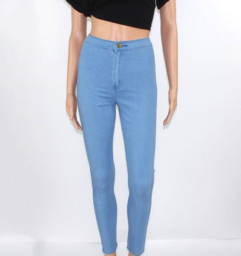 Slim Jeans For Women Skinny High Waist Jeans Woman Blue Denim Pencil Pants Stretch Waist Women Jeans Black Pants