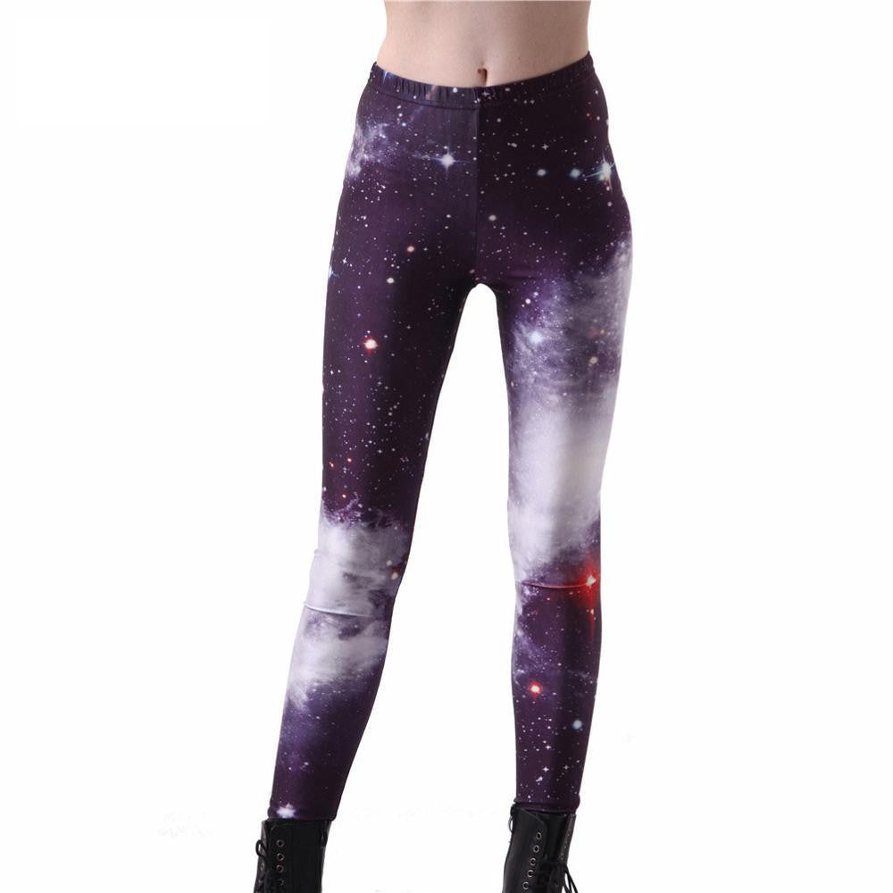 Women Colorful Universe Leggings Galaxy Space Print Leggings Pants Ela