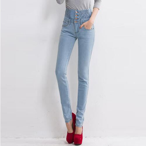 Online discount shop Australia - Jeans Womens High Waist Elastic Skinny Denim Long Pencil Pants Plus Size 40 Woman Jeans