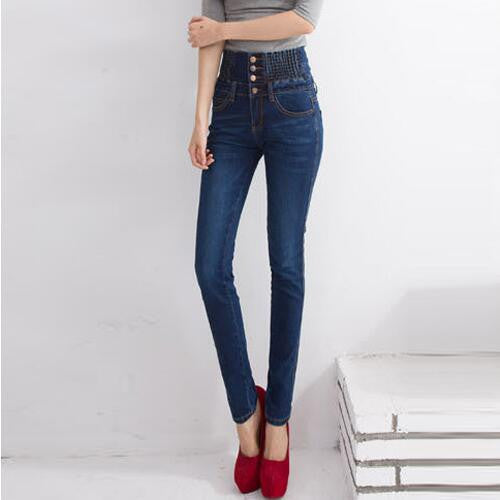Online discount shop Australia - Jeans Womens High Waist Elastic Skinny Denim Long Pencil Pants Plus Size 40 Woman Jeans