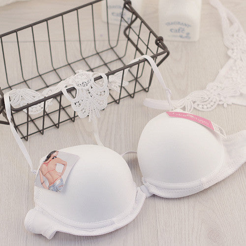 front closure beauty sexy bra set smooth surface push up bra with thongs lingerie women underwear sets Pink
