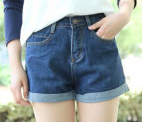 Online discount shop Australia - High Waist Denim Shorts For Women Casual Blue Cotton Short Jeans Summer Design Femme Short Trousers 2 Colors