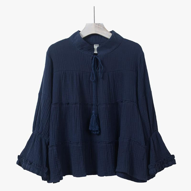 Online discount shop Australia - women plus size blouses linen cotton long sleeve cute loose baby doll batwing tops