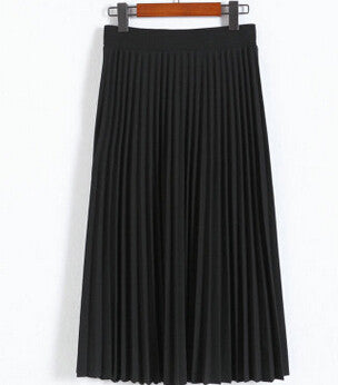 spring all-match chiffon skirt waist fold slim skirt pleated skirt Department summer slim skirt