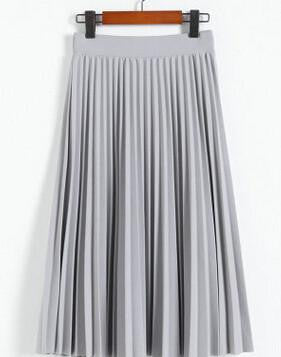 spring all-match chiffon skirt waist fold slim skirt pleated skirt Department summer slim skirt