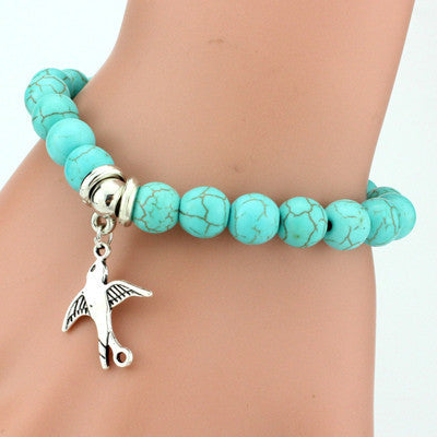 Online discount shop Australia - Love vintage charm bracelet Bohemian turquoise bracelets & bangles pendants bracelets for women men jewelry