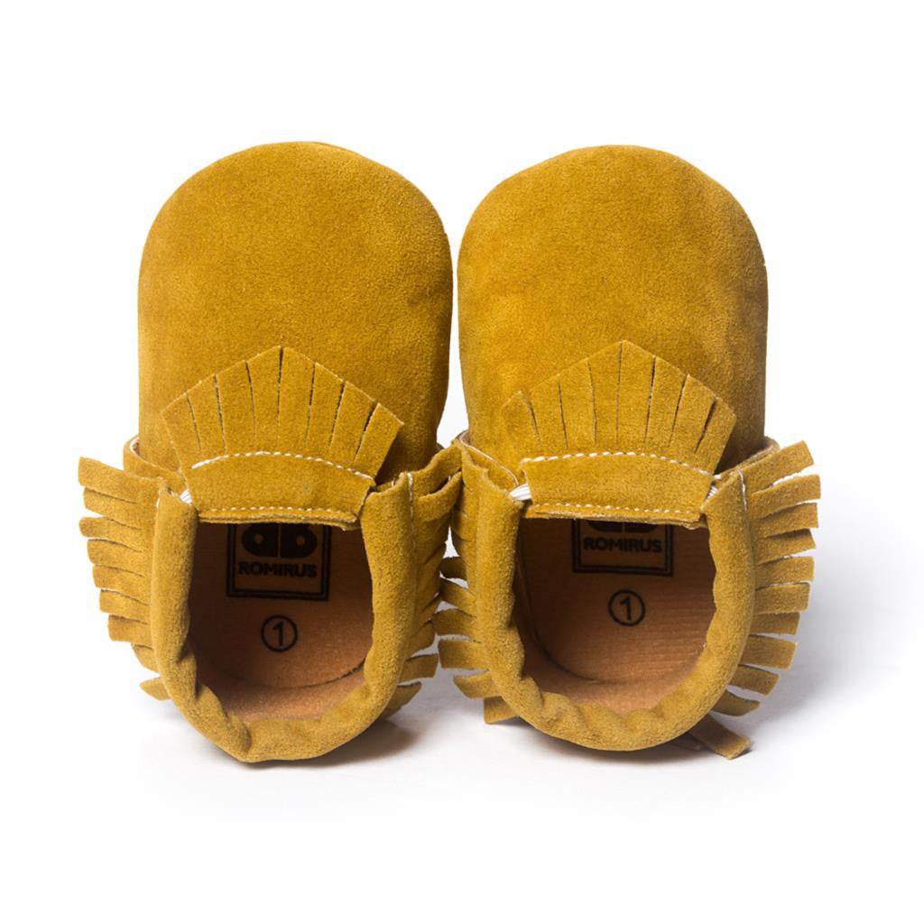 PU Suede Leather born Baby Boy Girl Baby Moccasins Soft Moccs Shoes Bebe Fringe Soft Soled Non-slip Footwear Crib Shoes