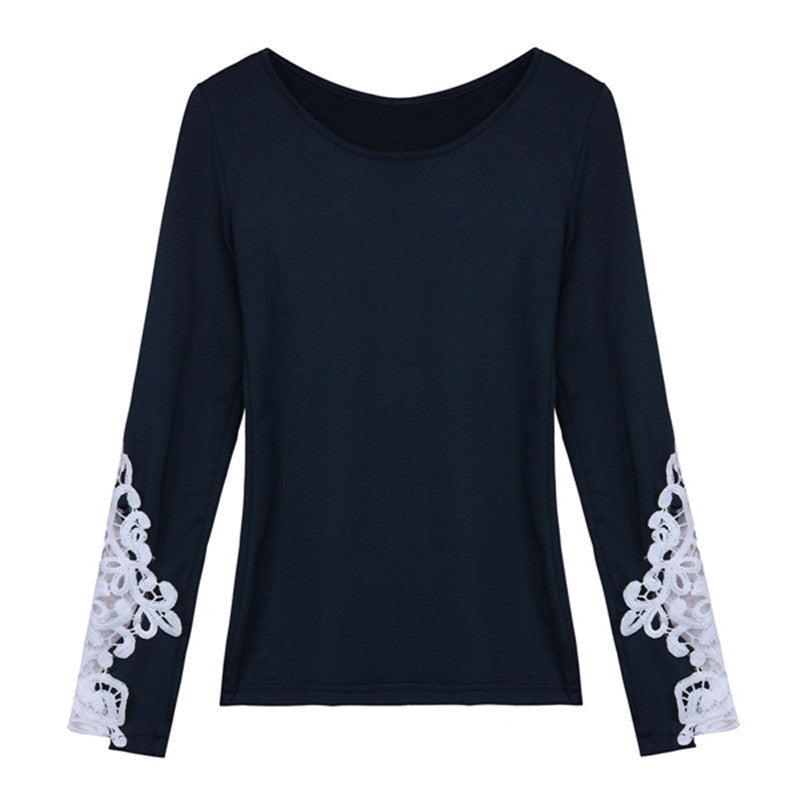 Online discount shop Australia - Fashion Women Bodycon Lace Crochet Long Sleeve Blouses Brand New Casual O Neck Shirts Tops Plus Size S-6XL