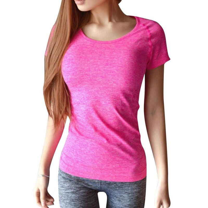 Women T Shirt Short Sleeves Hygroscopic Quick Drying Fitness T-shirt Women Top Clothes