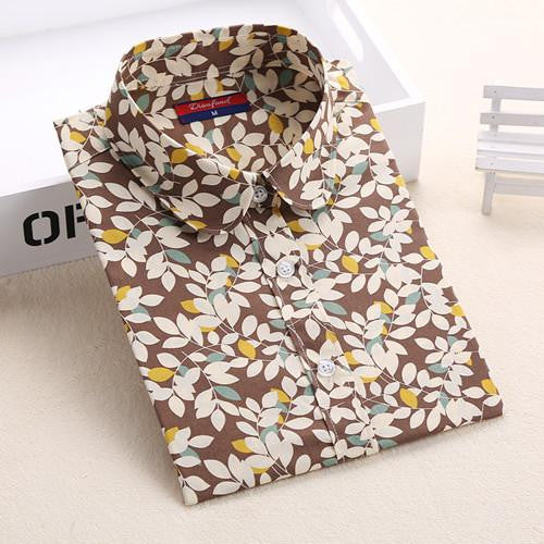 Women Blouses Turn Down Collar Floral Blouse Long Sleeve Shirt Women Women Tops And Blouses Fashion